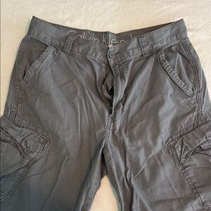 Calvin Klein Gray Cargo Shorts Relaxed Fit (Size 32)